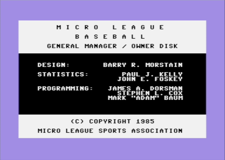 MicroLeague Baseball - Box Score - Stats Compiler Disk