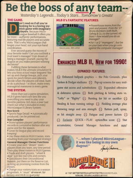 MicroLeague Baseball - Dos