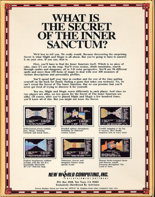 Might and Magic I : Secret of the Inner Sanctum - Dos