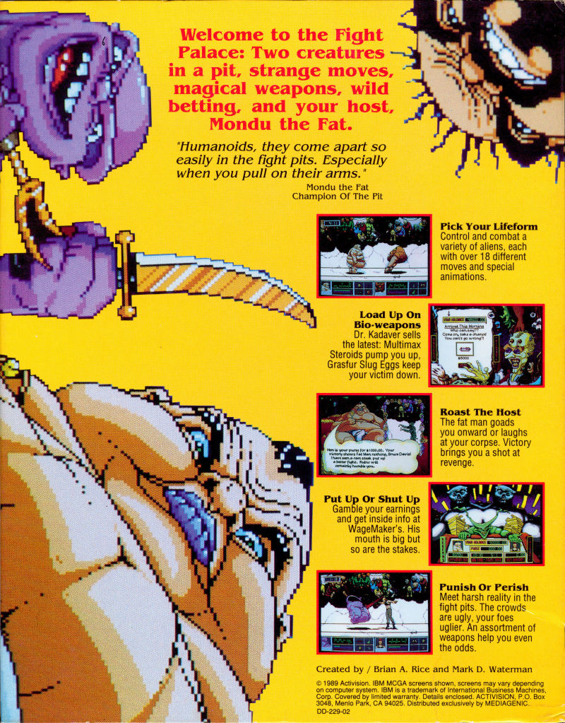Mondu's Fight Palace - Dos