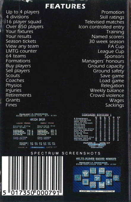 Multi-player Soccer Manager - Dos