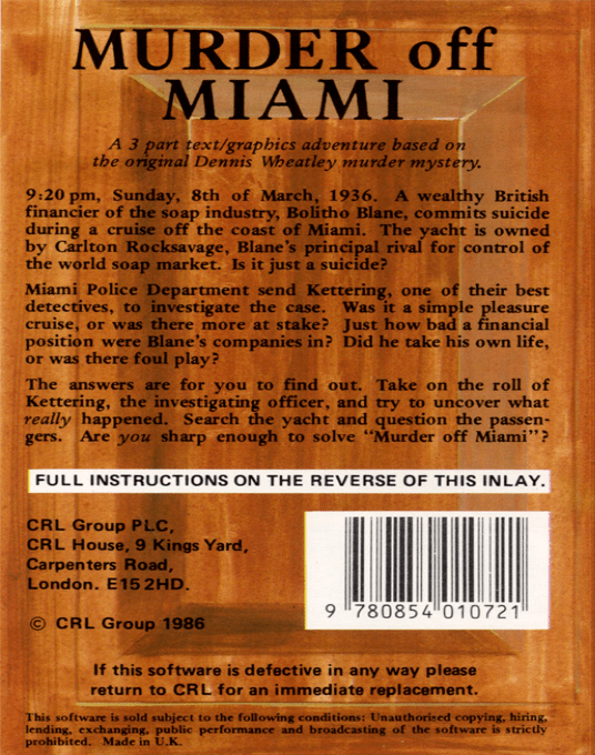 Murder off Miami - Dos