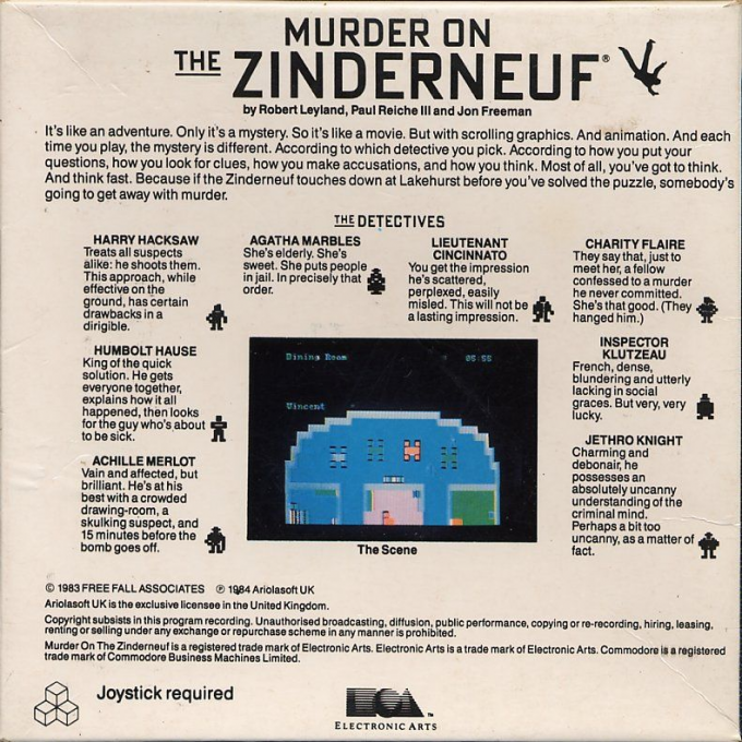 Murder on the Zinderneuf - Dos