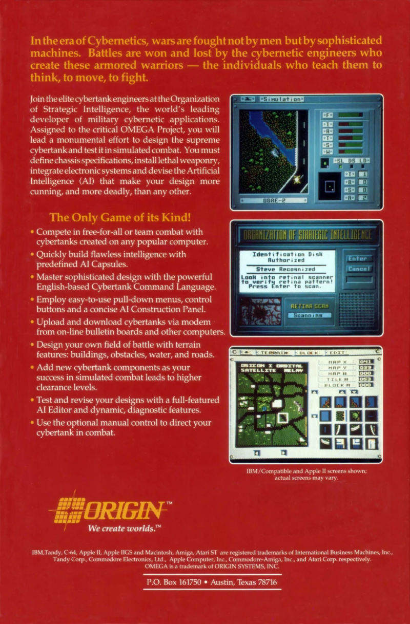 Omega : Neural Cybertank Design & Simulation - Dos