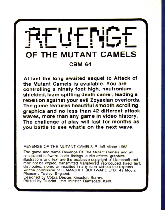 Revenge of the Mutant Camels - Dos