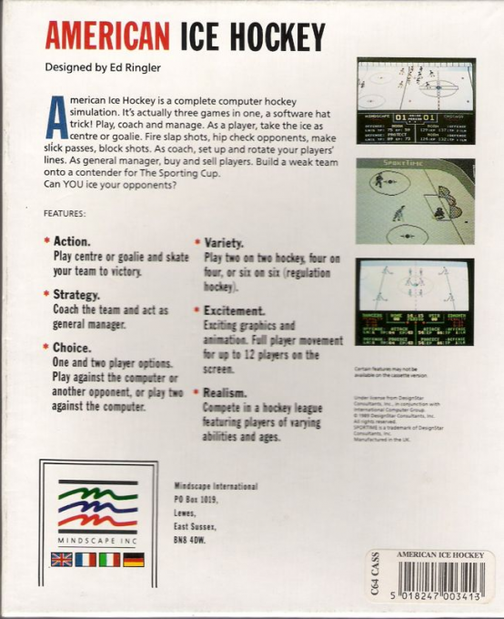 Superstar Ice Hockey - Dos