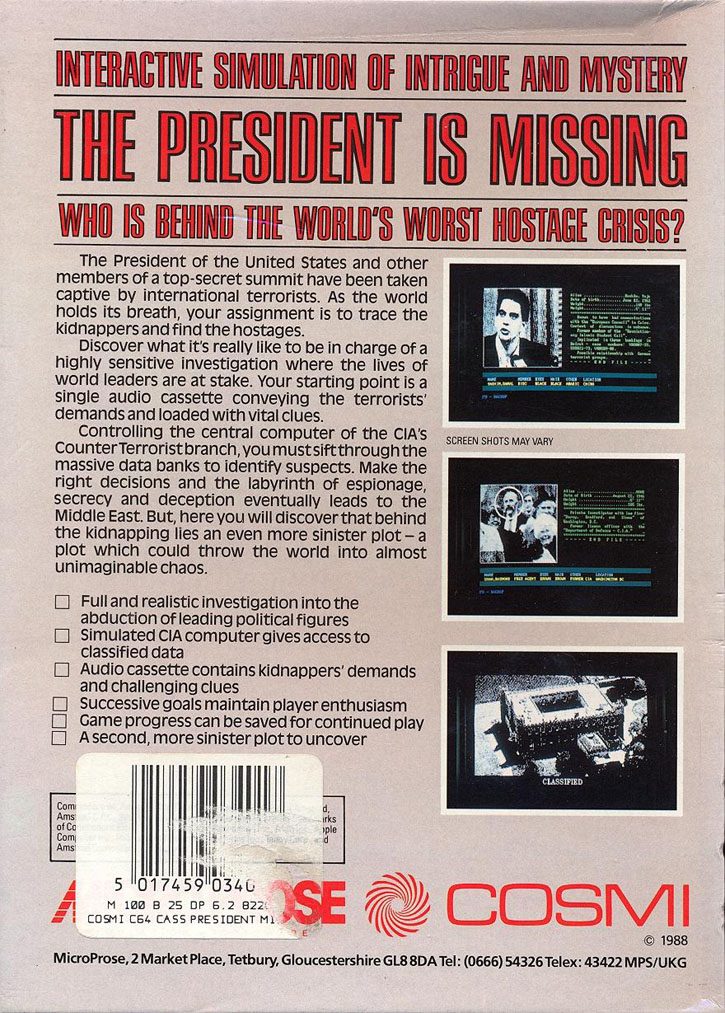 The President is Missing - Dos