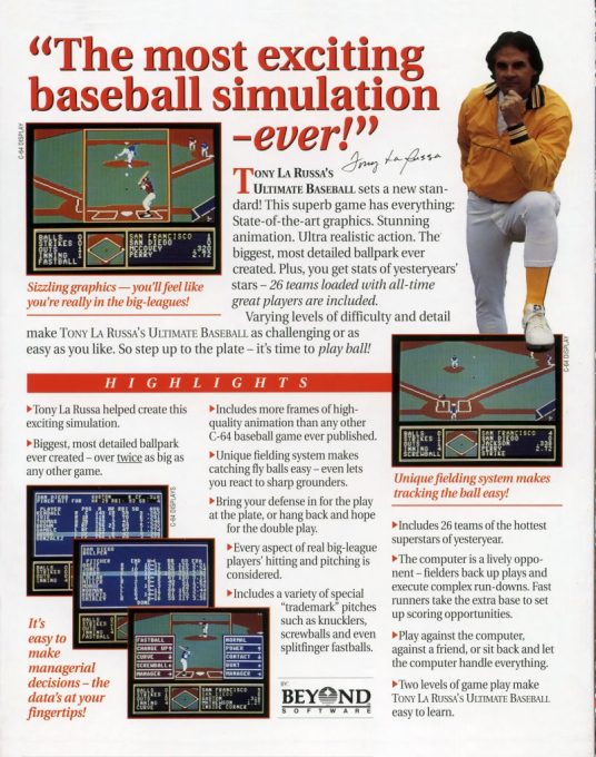 Tony La Russa's Ultimate Baseball - Dos