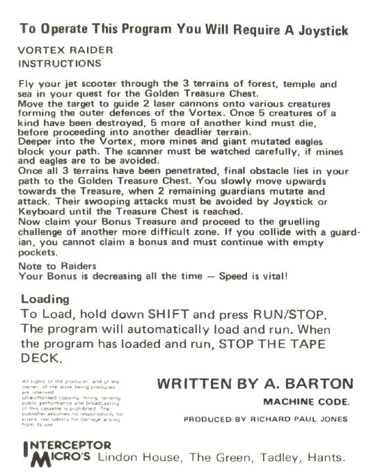 Vortex Raider - Dos