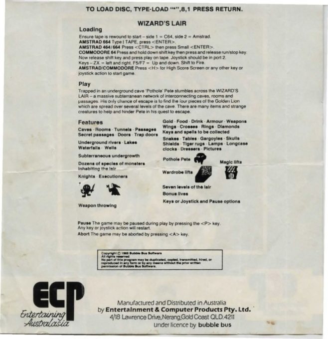 Wizard's Lair - Dos