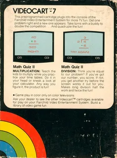Videocart-7 - Math Quiz 2 - Multiplication, Division dos
