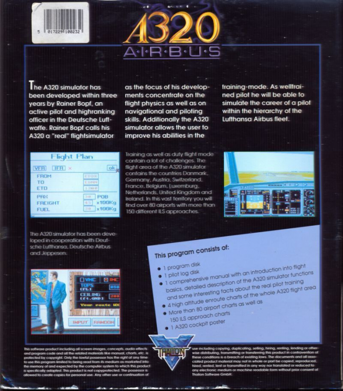 A320 Airbus - Edition Europa - Dos