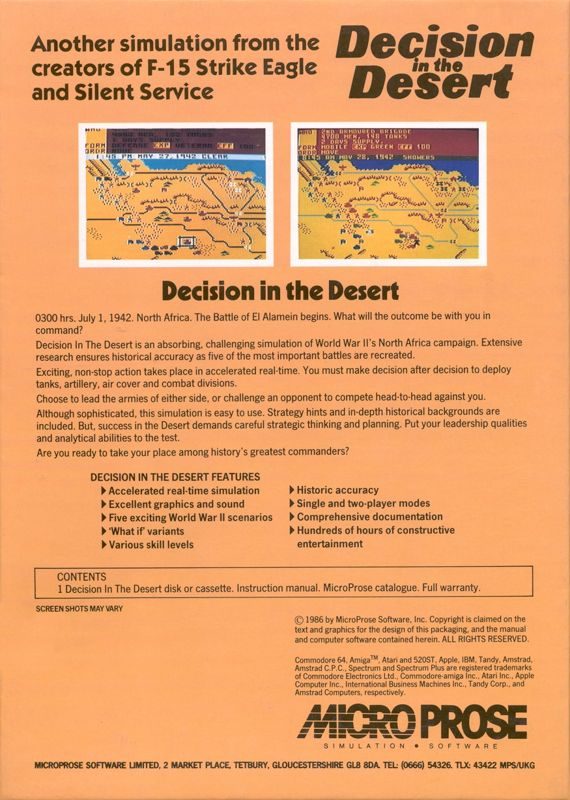 Decision in the Desert dos