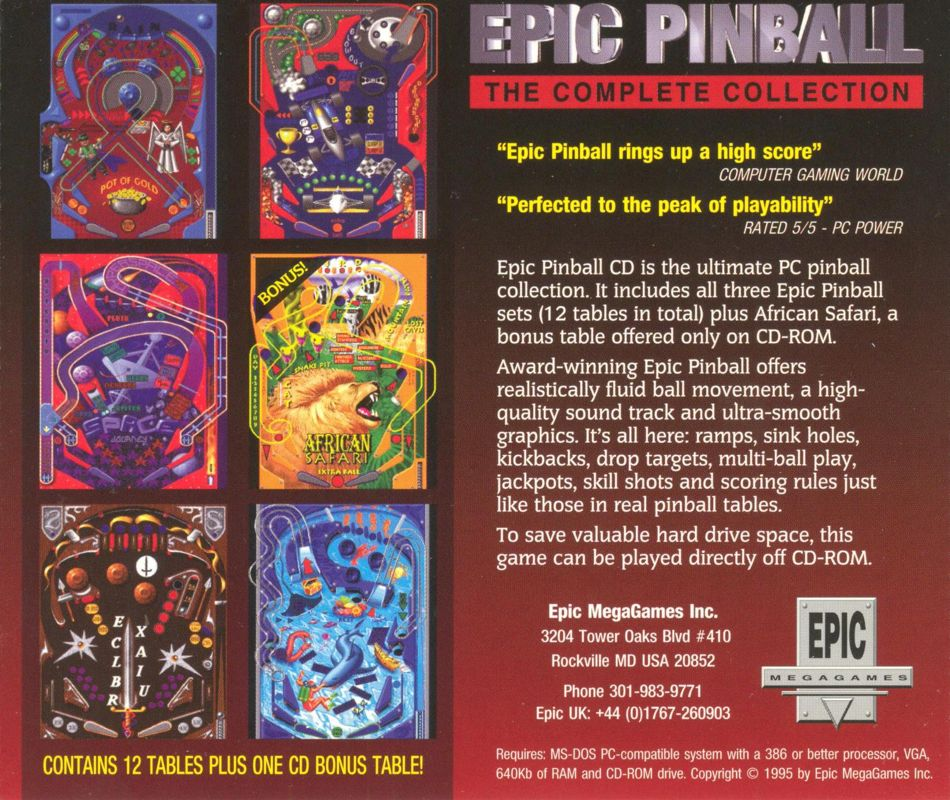 Epic Pinball : The Complete Collection - Dos