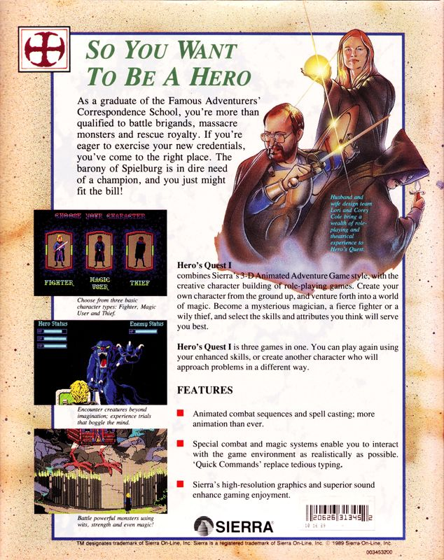 Hero Quest So You Want To Be A Hero dos