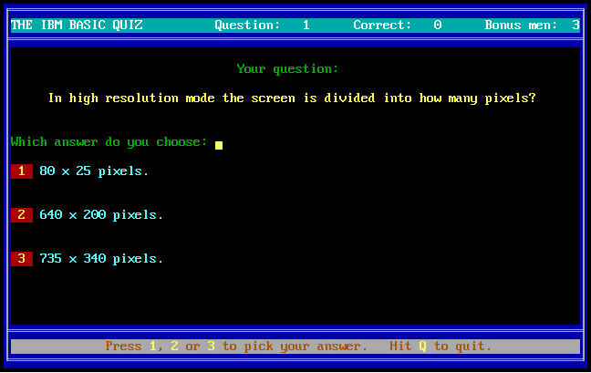 IBM Basic Quiz