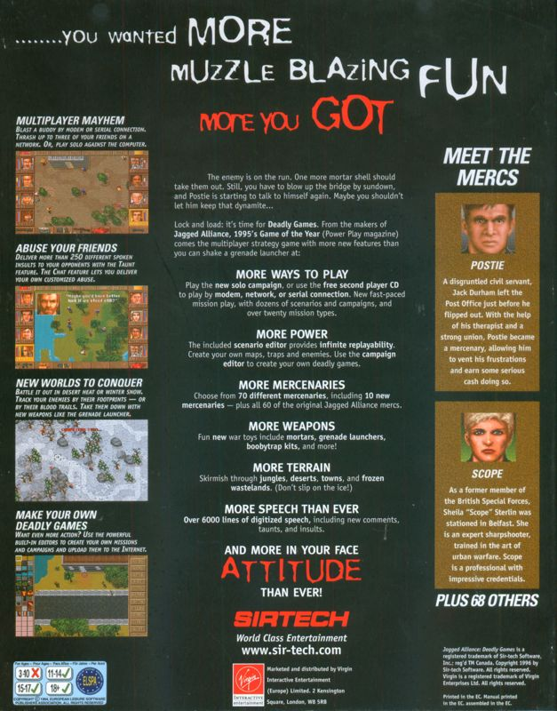 Jagged Alliance : Deadly Games dos