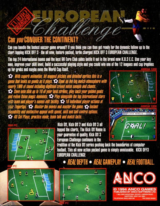 Kick Off 3 - European Challenge - Dos
