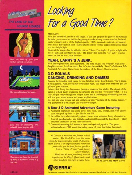 Leisure Suit Larry 1 - In the Land of the Lounge Lizards - Dos