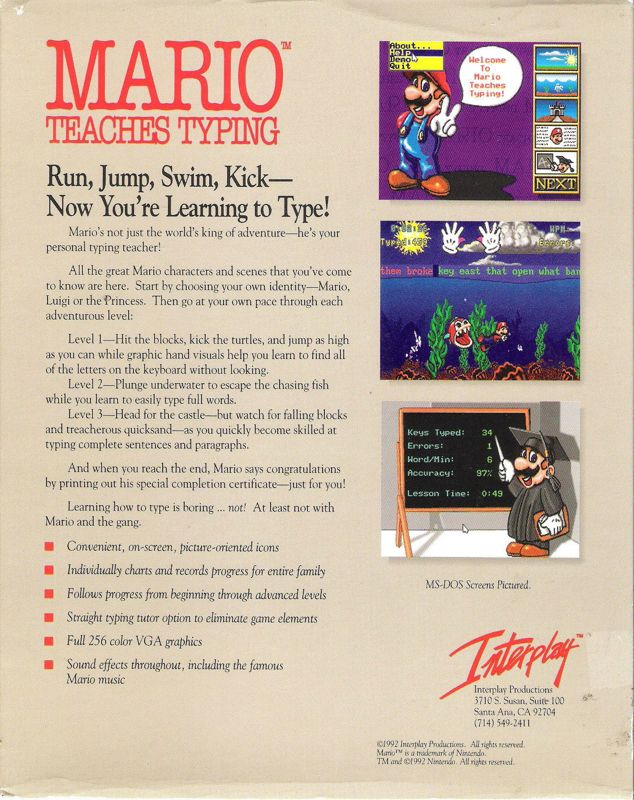 Mario Teaches Typing - Dos