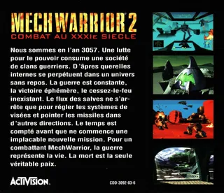 MechWarrior 2 : Combat au 31'eme Siecle dos