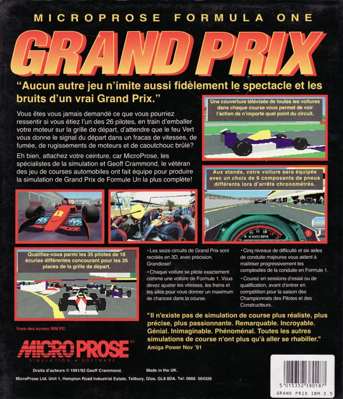 Microprose Formula 1 Grand Prix - Dos