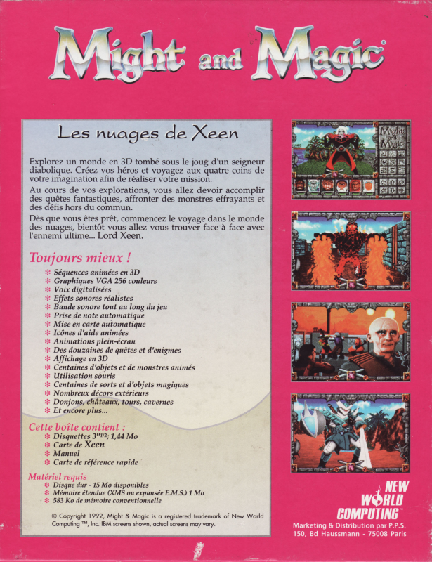 Might and Magic : Les nuages de Xeen dos