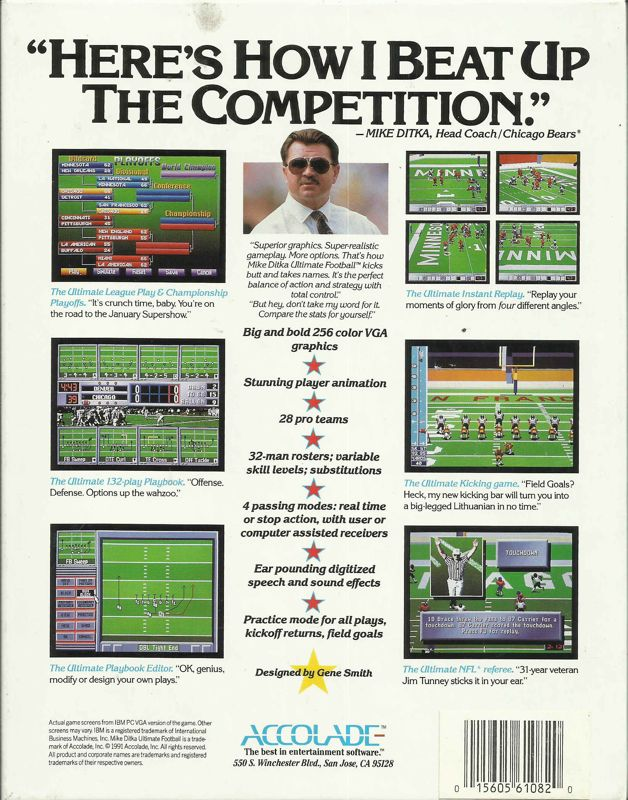 Mike Ditka Ultimate Football dos