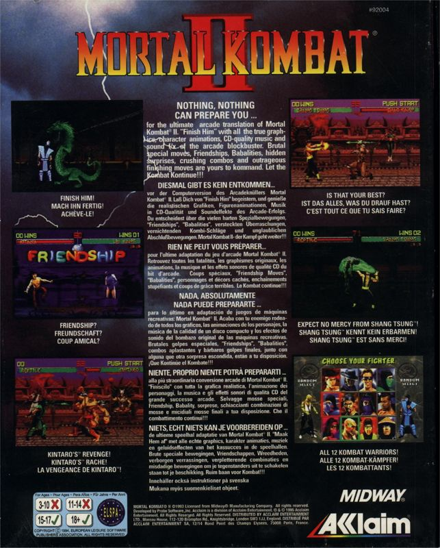 Mortal Kombat II dos