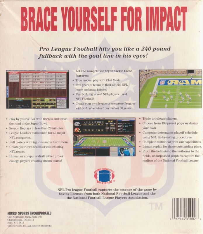 NFL Pro League Football dos