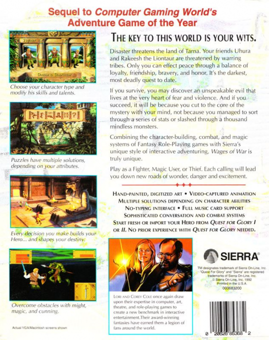 Quest for Glory III : Les Gages de la guerre - Dos