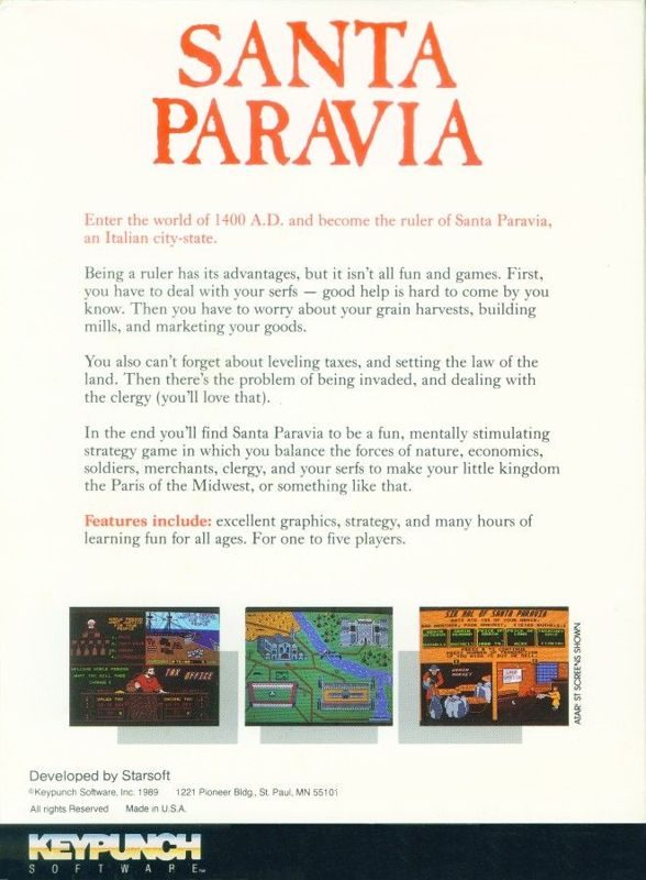 Retro della confezione