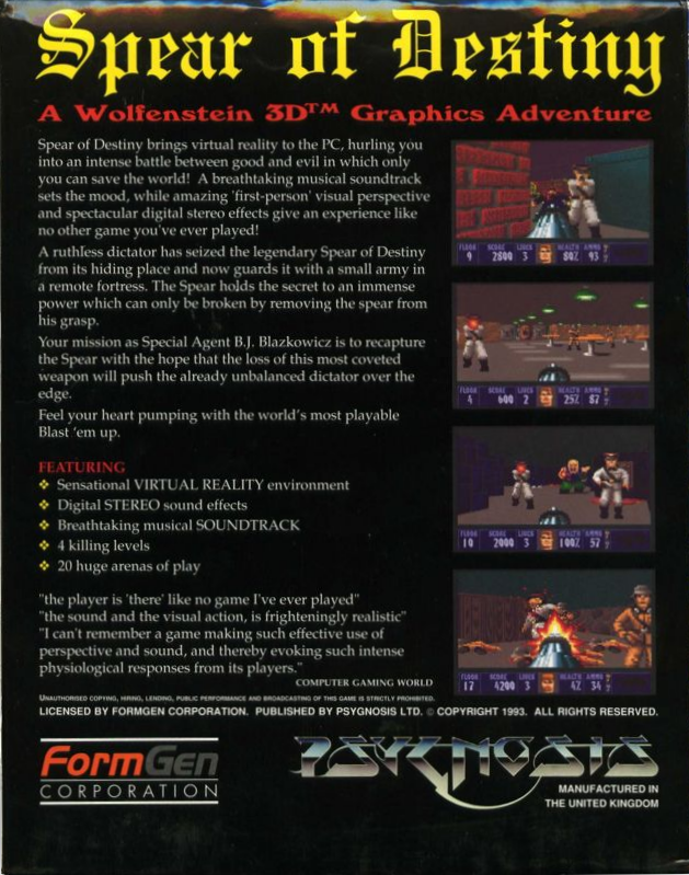 Spear of Destiny dos