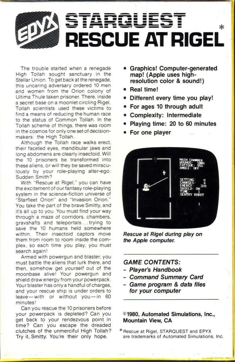 StarQuest : Rescue at Rigel dos