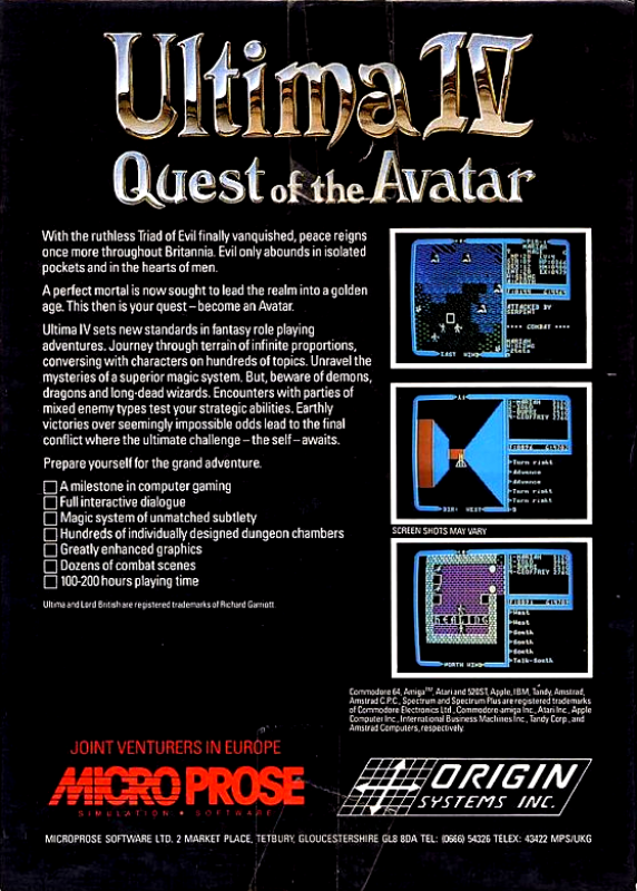 Ultima 4 Quest Of The Avatar dos