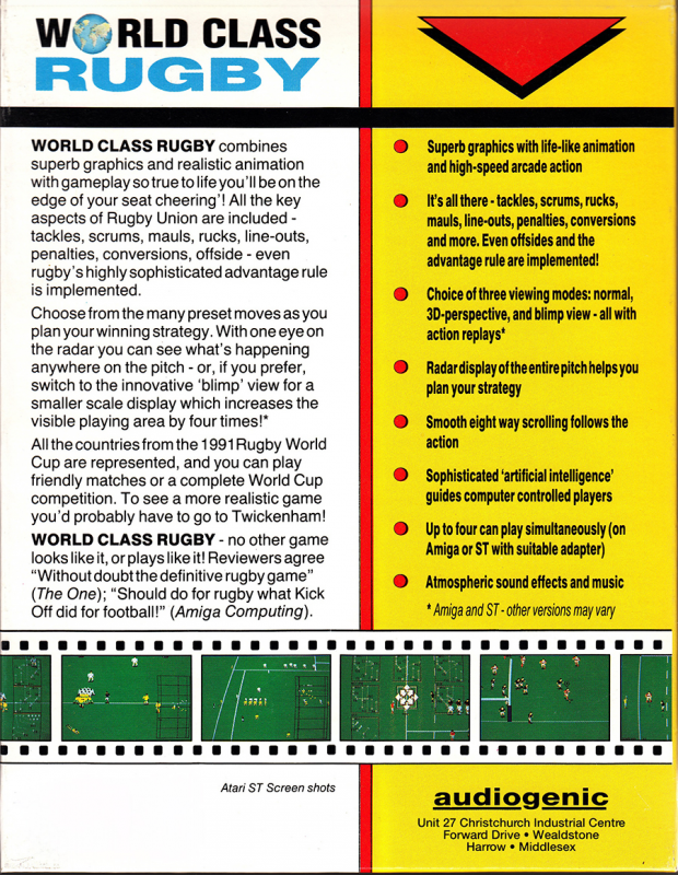 World Class Rugby : Five Nations Edition - Dos