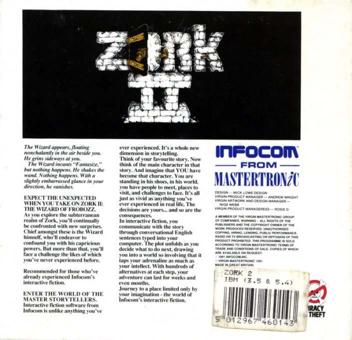 Zork 2 The Wizard Of Frobozz dos