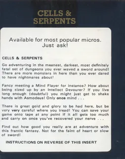 Cells & Serpents dos