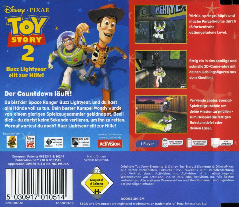 Disney-Pixar Toy Story 2 : Buzz l'Eclair à la Rescousse! - Dos