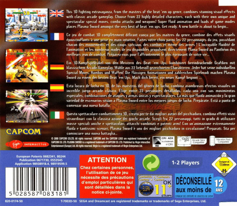 Plasma Sword : Nightmare of Bilstein - Dos