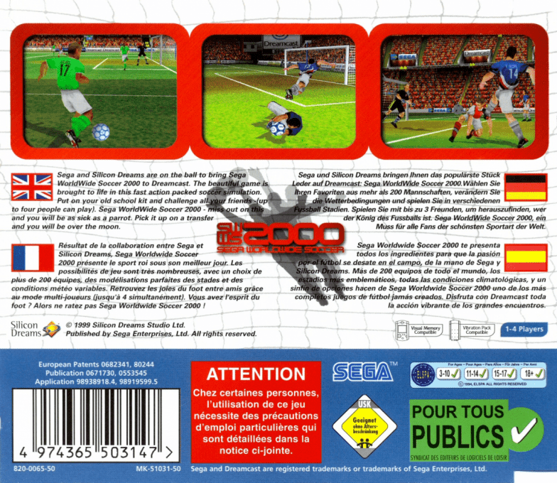 Sega Worldwide Soccer 2000 - Dos