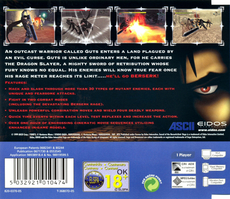 Sword of the Berserk : Guts' Rage - Dos
