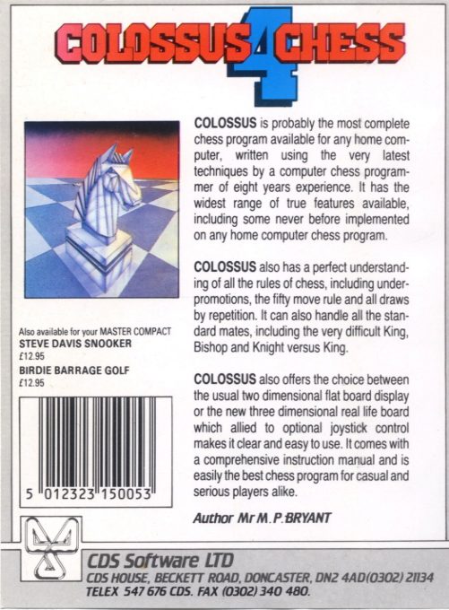 Colossus Chess 4.0 - Dos