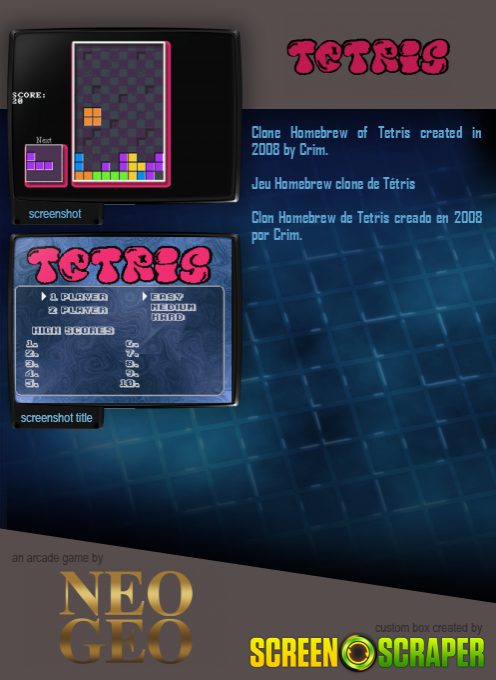 NeoGeo 2-Player Tetris - Dos