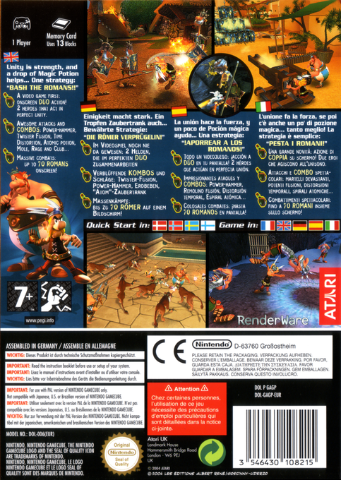 Astérix And Obélix XXL - Dos