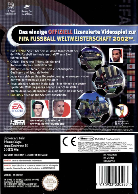 Coupe du Monde FIFA 2002 - Dos