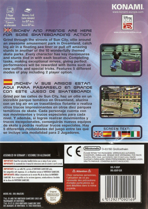 Disney Sports : Skateboarding - Dos