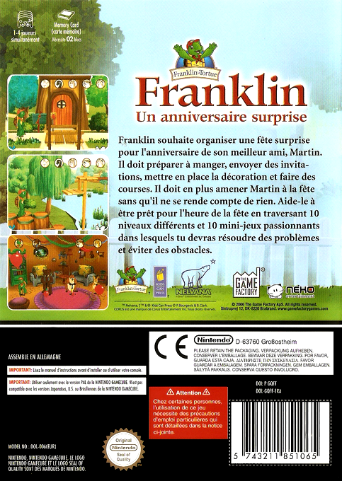 Franklin : Un Anniversaire Surprise - Dos