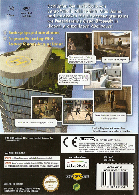 Largo Winch : Aller simple pour les Balkans - Dos