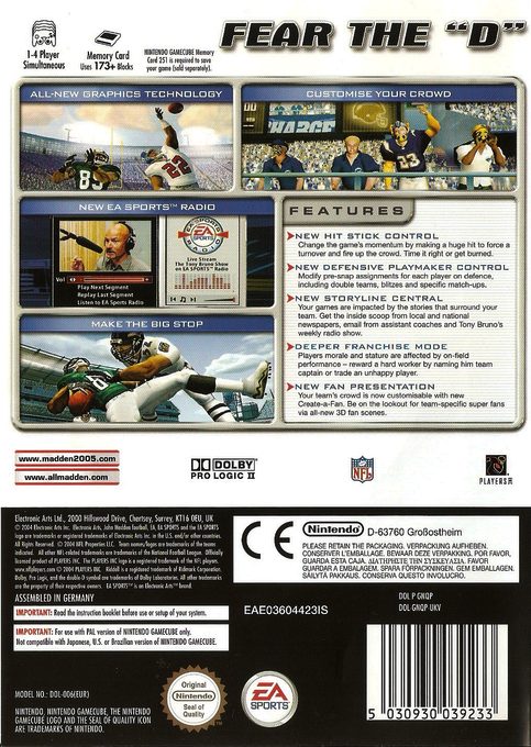 Madden NFL 2005 dos